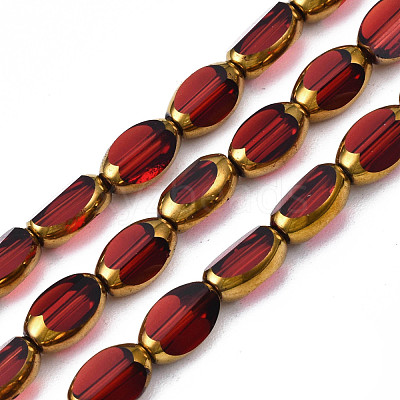 Electroplate Glass Beads Strands EGLA-N008-015D-1