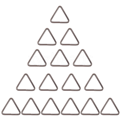 16Pcs Triangle Iron Linking Rings IFIN-CL0001-07B-1