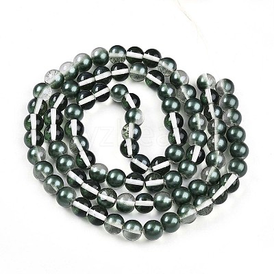Baking Paint Transparent Glass Beads Strands DGLA-N011-10mm-07-1