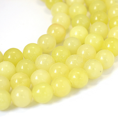 Natural Lemon Jade Round Bead Strands X-G-E334-10mm-07-1