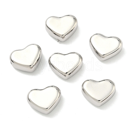 Heart Brass Beads KK-G555-07P-1