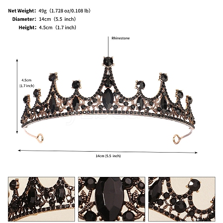 Alloy Rhinestone Hair Bands  for Woman Girls PW-WGA69DD-09-1