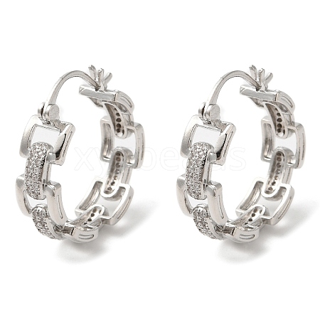 Hollow Rectangle Rack Plating Brass Micro Pave Cubic Zirconia Hoop Earrings EJEW-A027-10P-1