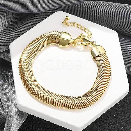 Brass Herringbone Chains Bracelets BJEW-S158-14G-1