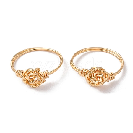 Brass Wire Wrap Finger Ring RJEW-TA00113-1