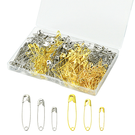 300Pcs 6 Styles Iron Safety Pins NEED-YW0001-08-1