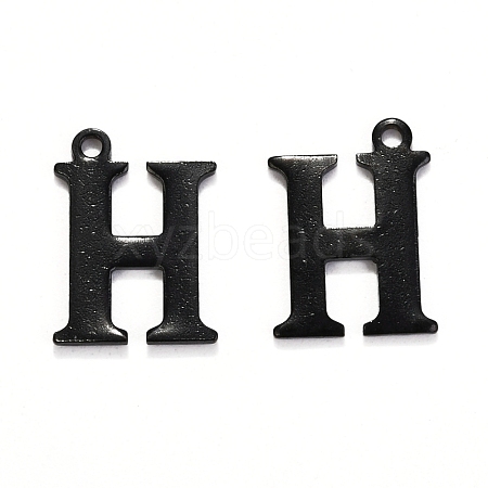 304 Stainless Steel Alphabet Charms STAS-H122-H-EB-1
