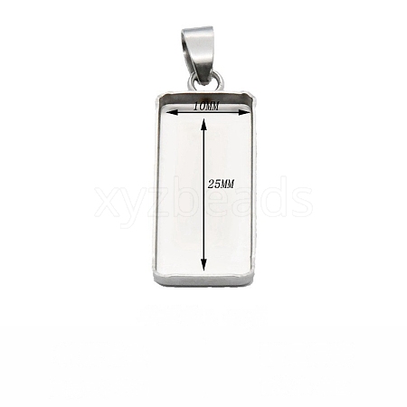 304 Stainless Steel Pendant Cabochon Settings STAS-WH0043-11P-01-1