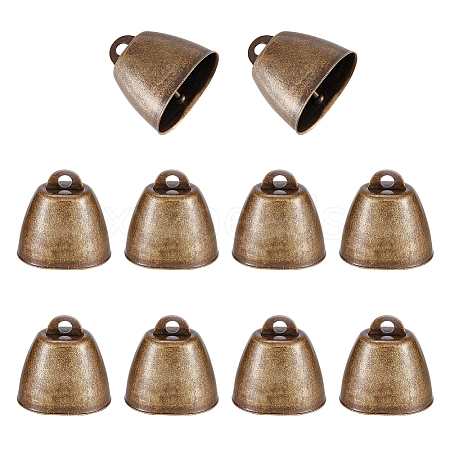 Tibetan Style Iron Bell Pendants LS-FIND-WH0034-22AB-1