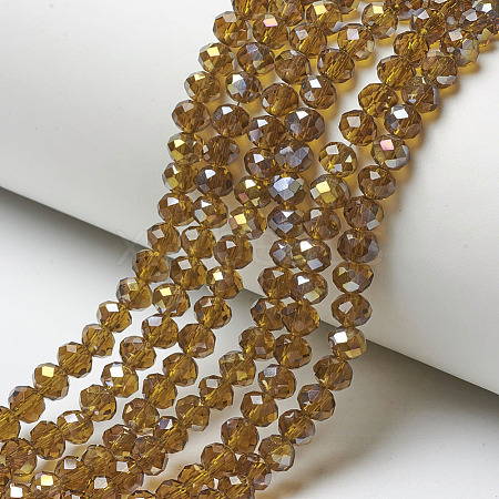 Electroplate Transparent Glass Beads Strands EGLA-A034-T2mm-H07-1