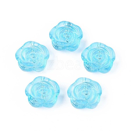 Baking Paint Transparent Glass Beads DGLA-N018-01C-1