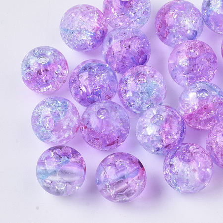 Transparent Crackle Acrylic Beads X-CACR-N002-10-1
