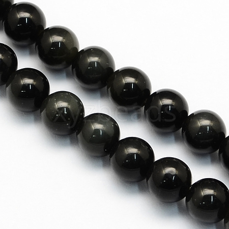 Natural Obsidian Round Beads Strands X-G-S156-4mm-1