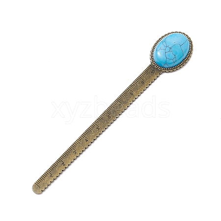 Tibetan Style Alloy Bookmark Rulers AJEW-JK00262-02-1