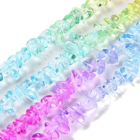 Spray Painted Transparent Glass Beads Strands GLAA-P060-01A-15-1