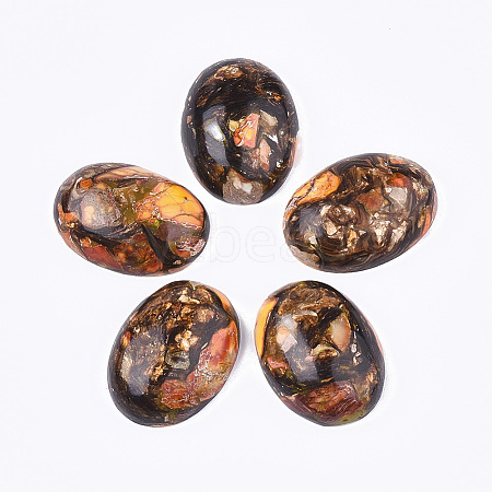 Assembled Synthetic Imperial Jasper and Bronzite  Cabochons X-G-S329-080H-1