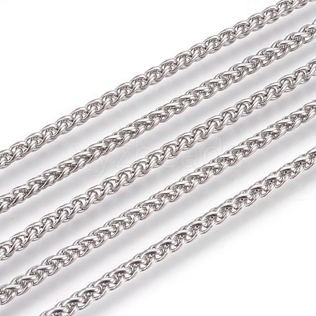 Non-Tarnish 3.28 Feet 304 Stainless Steel Wheat Chains X-CHS-L017-21A-1