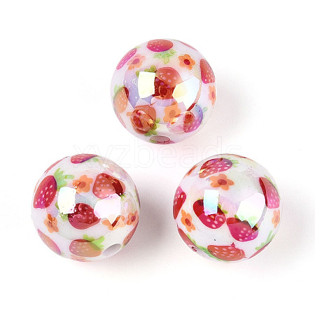 Printed Opaque Acrylic Beads MACR-T048-04E-1