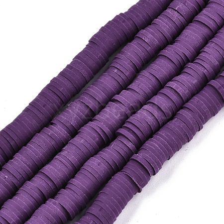 Handmade Polymer Clay Beads Strands CLAY-R089-6mm-046-1