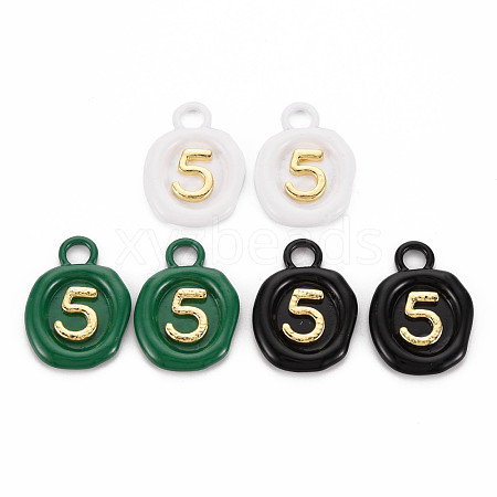 Spray Painted Alloy Pendants PALLOY-Q433-035-RS-1