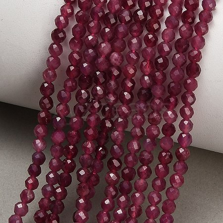 Natural Red Tourmaline Beads Strands GG-CBA77FB-B01-3mm-B-1