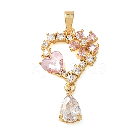 Brass Micro Pave Cubic Zirconia Pendants CU-CBA2C2D-11G-1