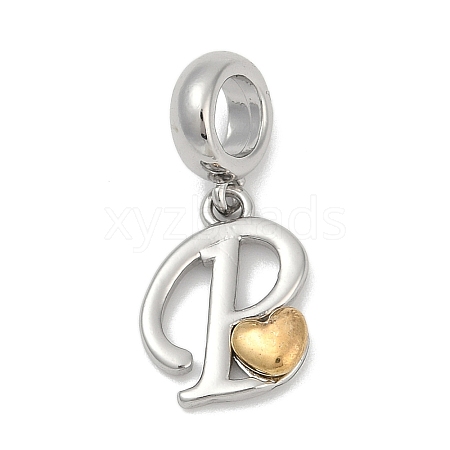 Brass European Dangle Charms KK-Z097-01P-GP-1