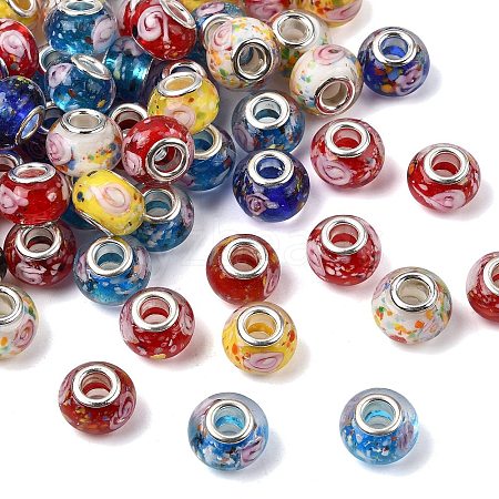 Rondelle Lampwork Large Hole European Beads LPDL-R003-02-1