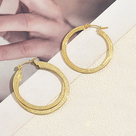 201 Stainless Steel Hoop Earrings for Women VF3090-2-1
