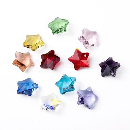 Transparent Glass Pendants GLAA-P037-04-M-1