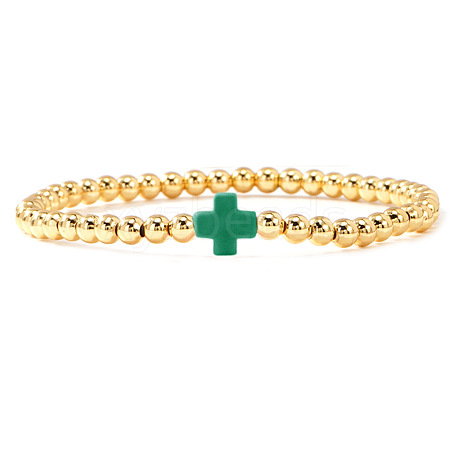 Brass Round Beaded Bracelets for Women SB9067-21-1