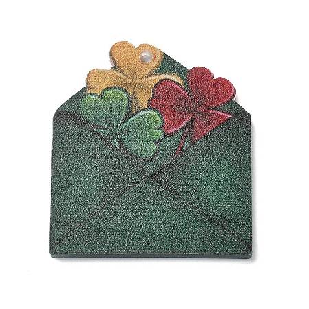 Saint Patrick's Day Opaque Printed Acrylic Pendants MACR-M038-01L-1