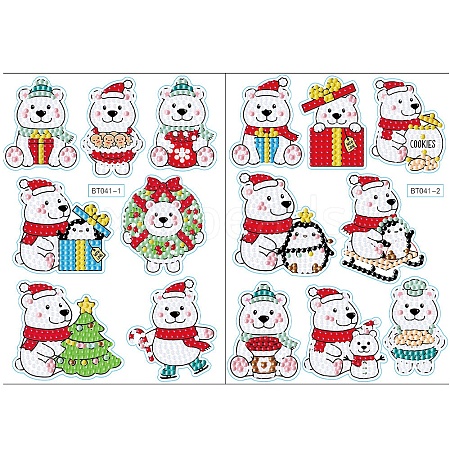 DIY Christmas Theme Diamond Painting Sticker Kits DIAM-PW0003-036L-1