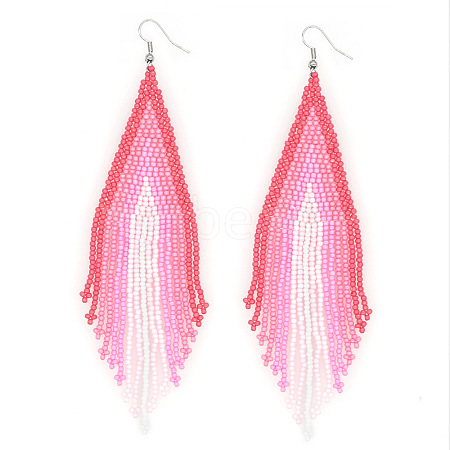 Bohemian Style Handmade Beaded Tassel Earrings for Women JF0314-8-1