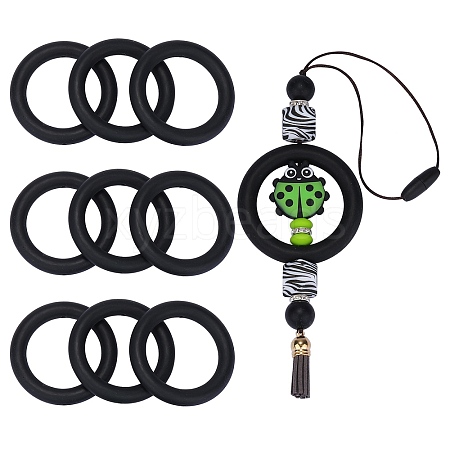 9Pcs Ring Food Grade Eco-Friendly Silicone Beads JX895A-1