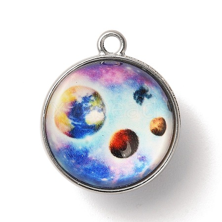 Galaxy Theme Luminous Glass Ball Pendants GLAA-D021-01P-08-1