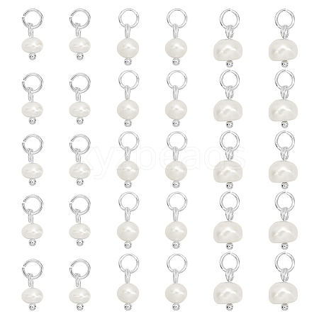 30Pcs 3 Styles Natural Pearl Potato Charms PALLOY-PH01750-1
