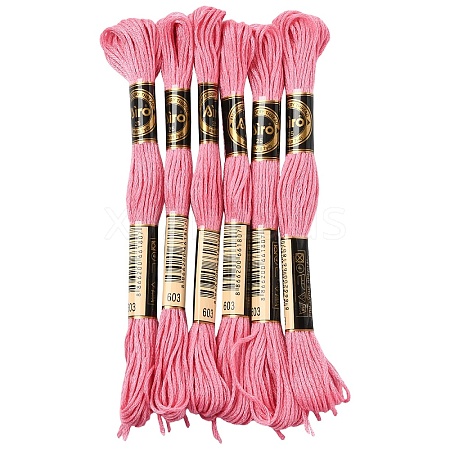 6Bundles Polyester Embroidery Floss OCOR-YW0001-25G-1