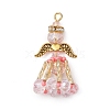 Handmade Glass Seed Beaded Angel Pendants PALLOY-MZ00499-2