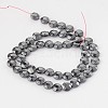 Electroplated Non-magnetic Synthetic Hematite Flat Round Bead Strands G-L368-06G-2