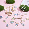 32Pcs 8 Style Alloy Enamel Pendants ENAM-SZ0002-96-5