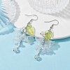 Acrylic & Glass Dangle Earrings EJEW-JE05429-2