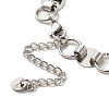 Non-Tarnish 304 Stainless Steel Flat Round Link Chain Bracelet BJEW-Q776-02B-01-5