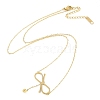 Ion Plating(IP) 304 Stainless Steel Bowknot Pendant Necklaces for Women NJEW-K276-28G-2