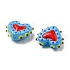 Baking Paint Glass Bumpy Beads Heart X-LAMP-V001-07B-3
