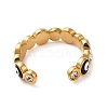 PVD Vacuum Plating 304 Stainless Steel Enamel Evil Eye Open Cuff Rings STAS-D089-23G-05-2