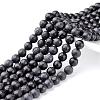 Natural Black Stone Beads Strands G-G542-14mm-04-3