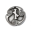 Rune Letters Alloy Pendants PALLOY-S193-01AS-10-1