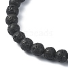 Natural Lava Rock Round Beaded Bracelets BJEW-JB09877-01-4