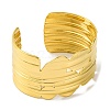 Ion Plating(IP) Grooved Wide 304 Stainless Steel Cuff Bangles for Women BJEW-B104-22G-2